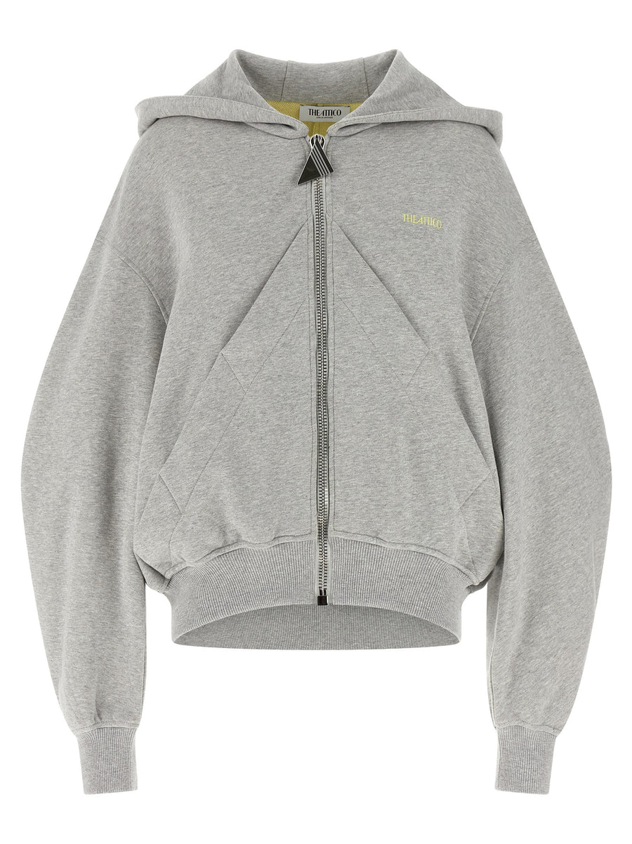 The Attico 100% cotton hoodie in gray