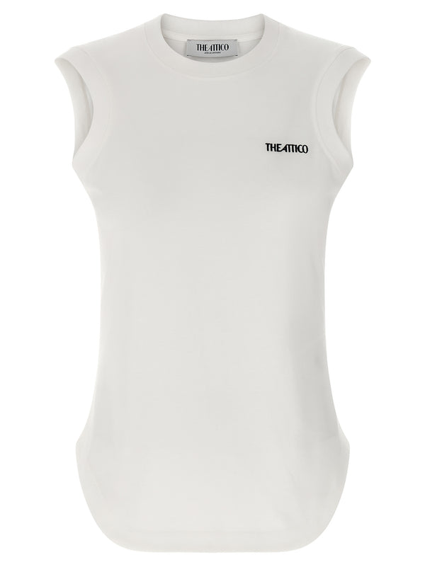 The Attico 100% Cotton tank top in white
