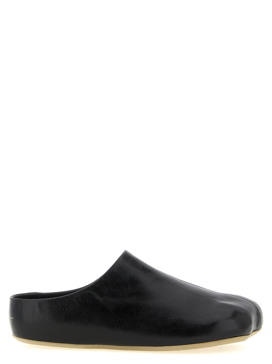 MM6 Maison Margiela 100% calfskin leather slipper in black