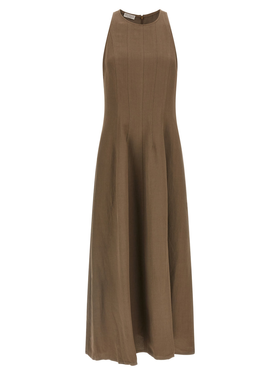 Brunello Cucinelli 72% viscose dress in brown