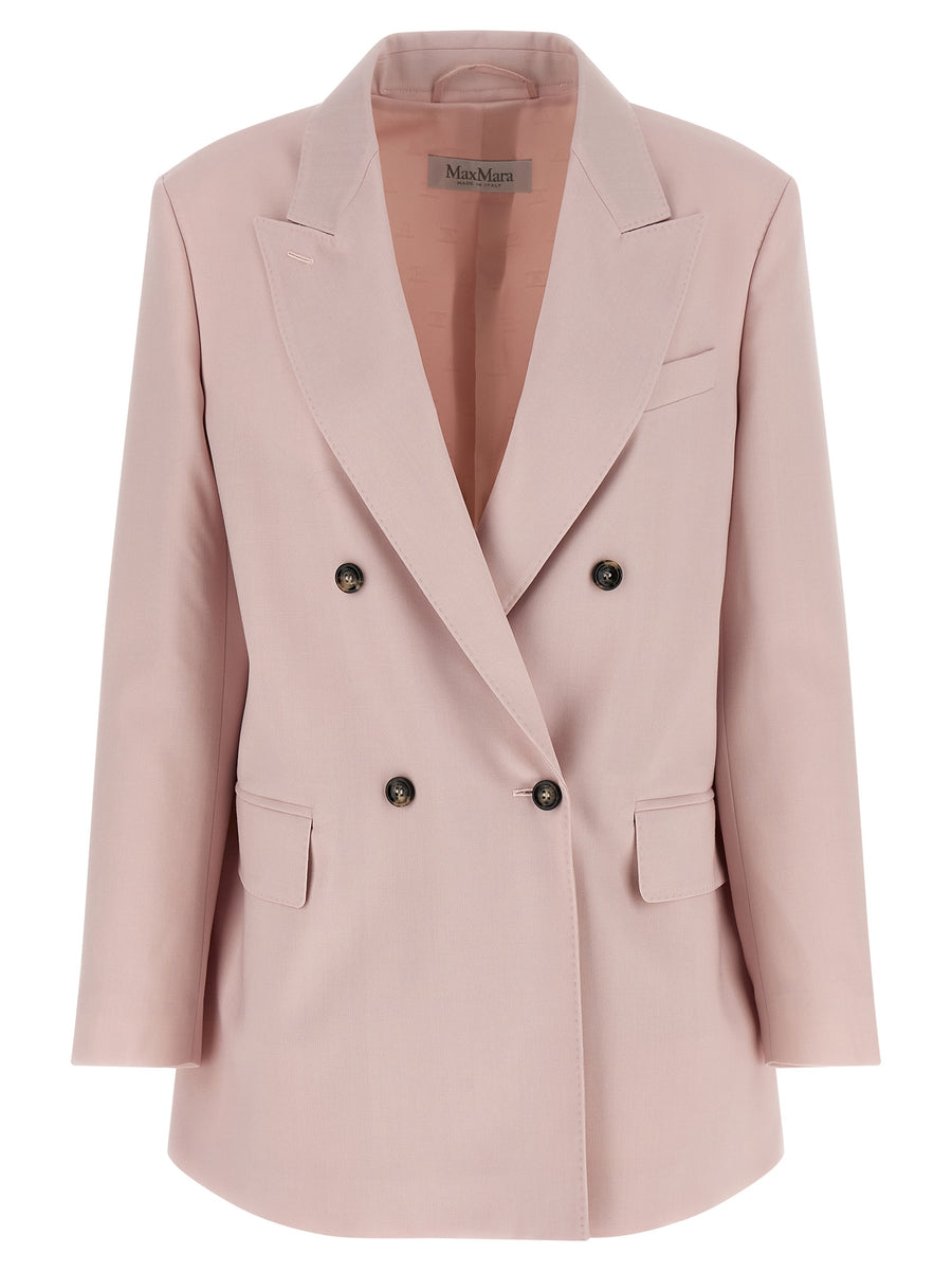 Max Mara 71% virgin wool blazer in pink