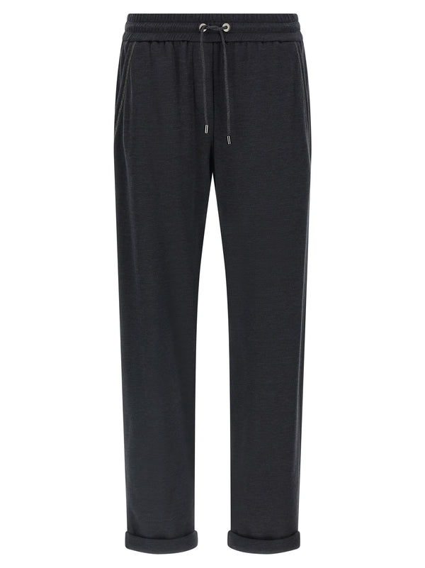 Brunello Cucinelli 67% cotton joggers in gray