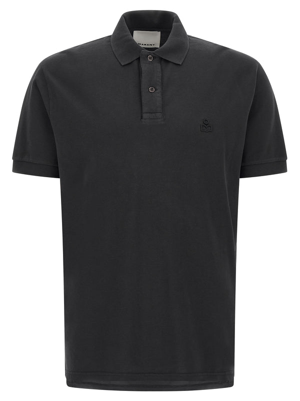 Marant 100% Cotton polo shirt in black
