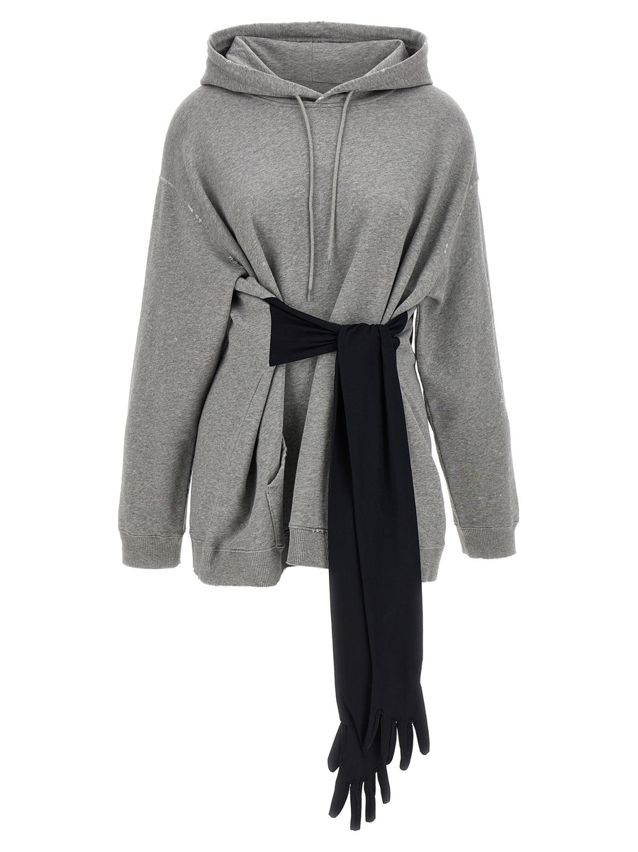 MM6 Maison Margiela 100% cotton hoodie in gray