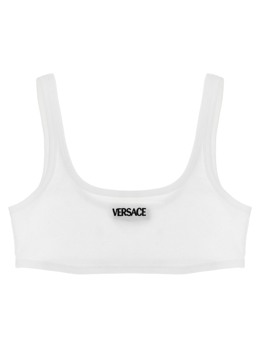 Versace 93% cotton tank top in white
