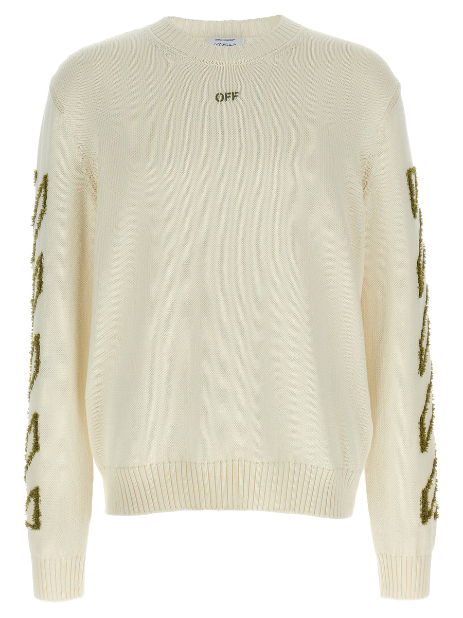 Off-White 100% cotton sweater in beige