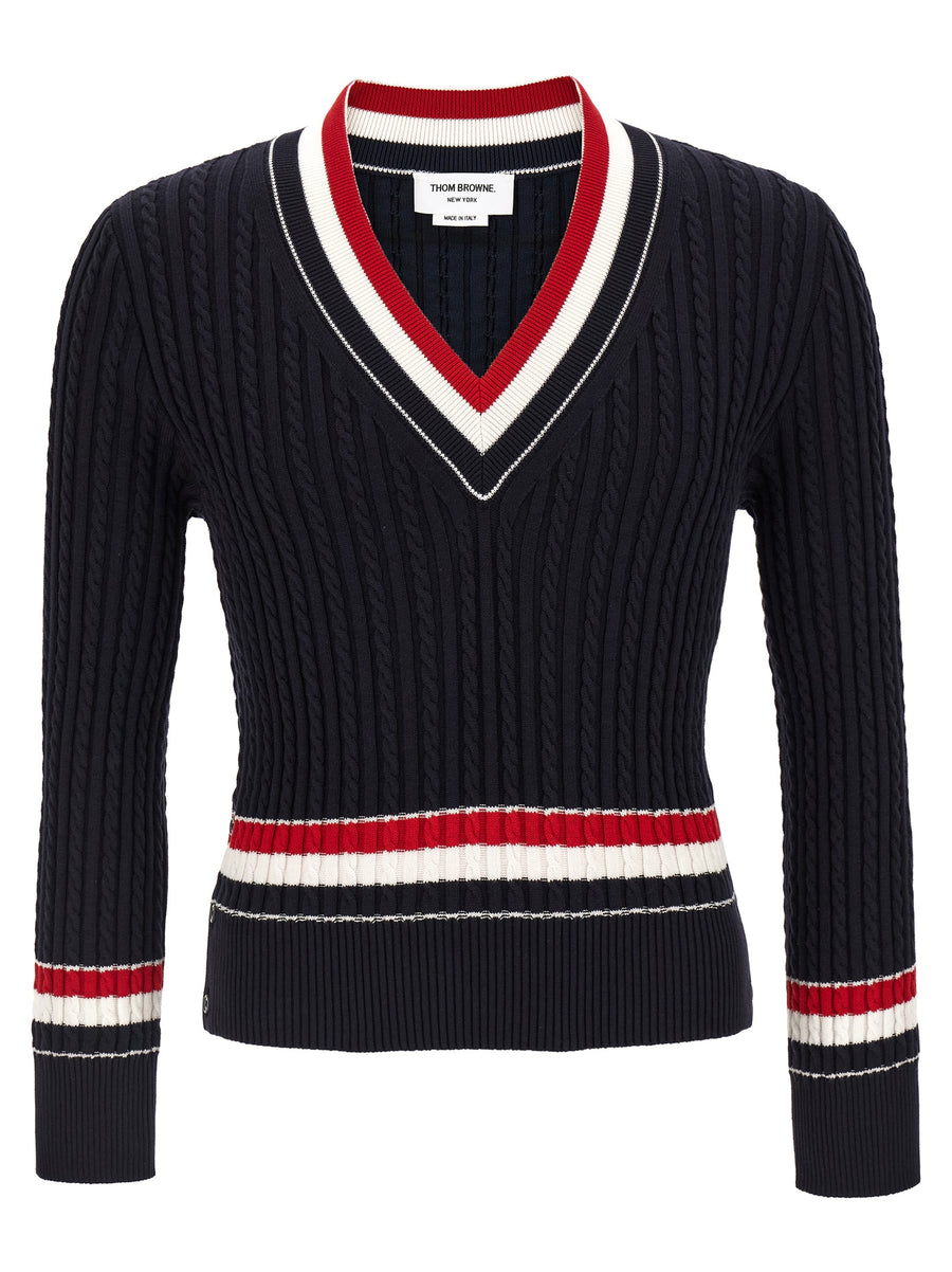 Thom Browne 100% cotton sweater in black