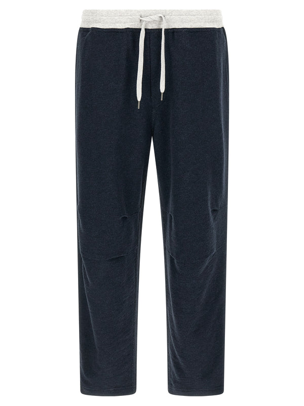 Brunello Cucinelli 91% Cotton joggers in navy