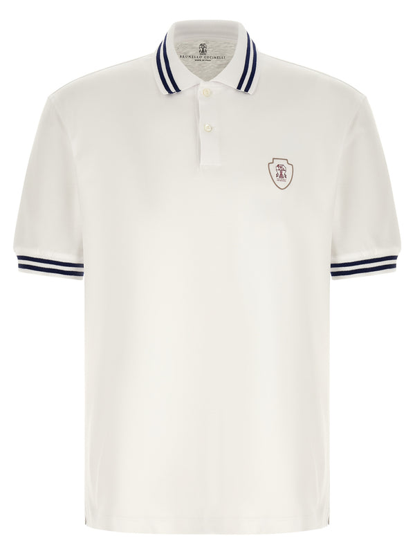 Brunello Cucinelli 100% cotton polo shirt in white