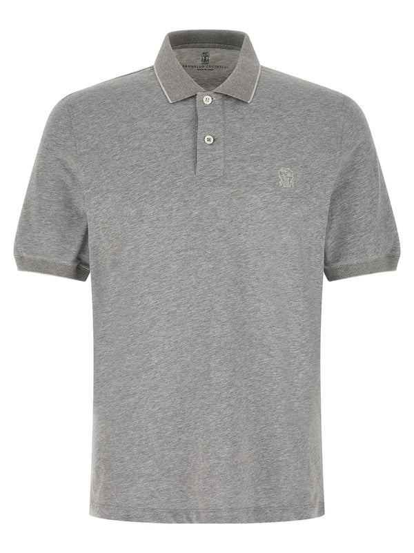 Brunello Cucinelli 100% Cotton polo shirt in gray