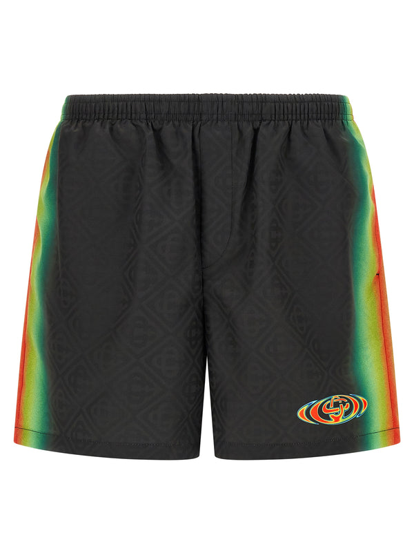 Casablanca 100% polyester swim shorts in black