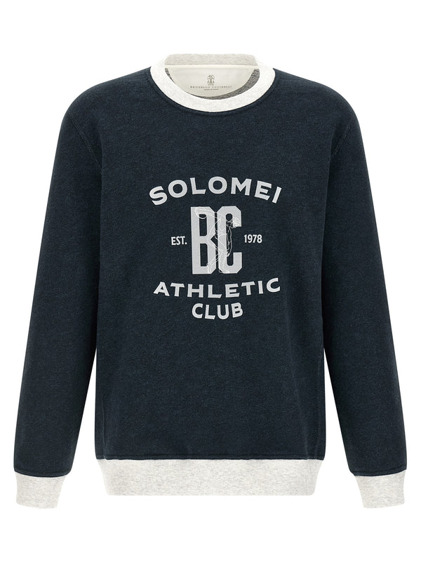 Brunello Cucinelli 91% Cotton sweatshirt in navy