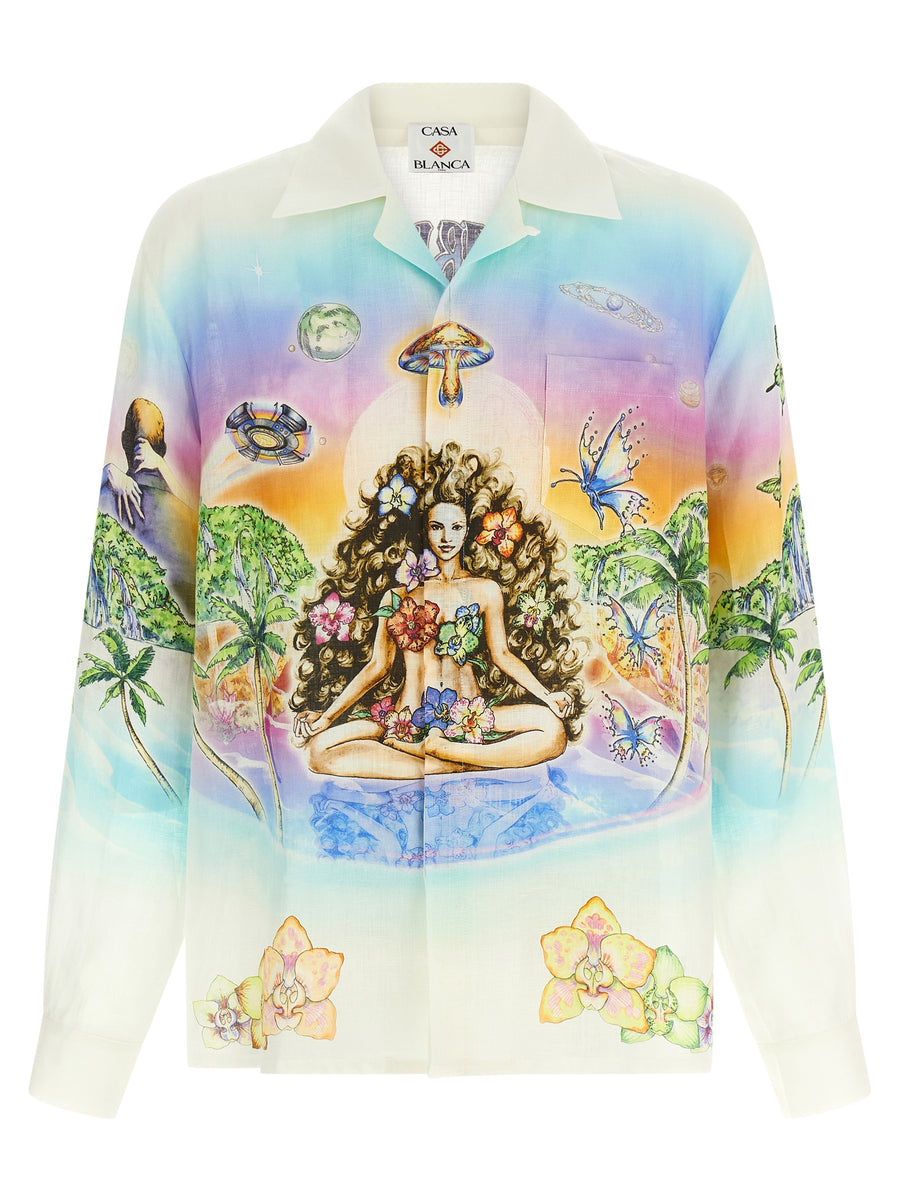 Casablanca 100% linen shirt in multicolor