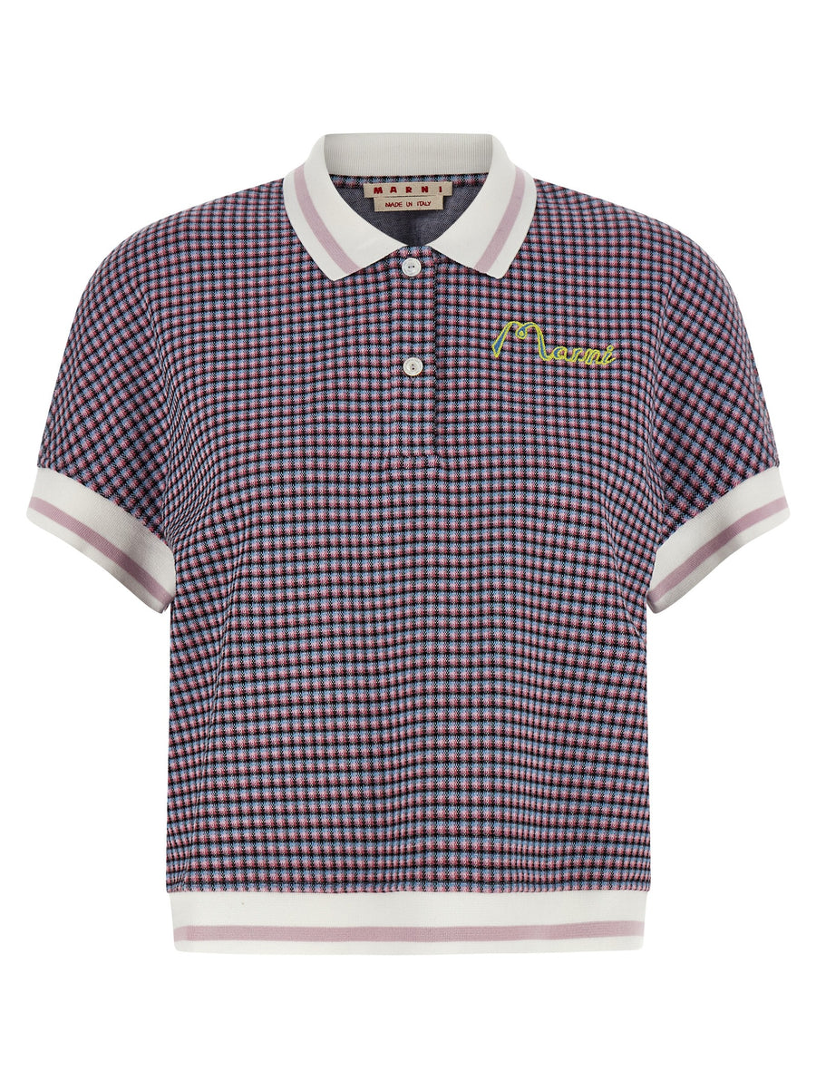 Marni 65% viscose polo shirt in multicolor