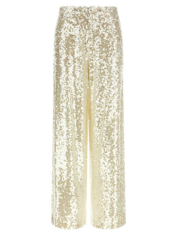 Alberta Ferretti 100% polyester trousers in white