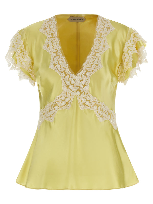 Alberta Ferretti 100% viscose blouse in yellow