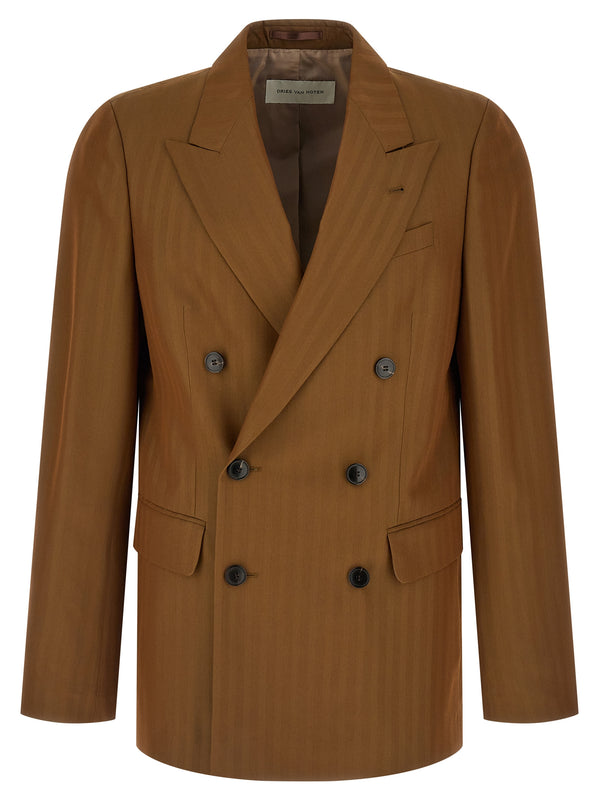 Dries Van Noten 54% wool blazer in brown