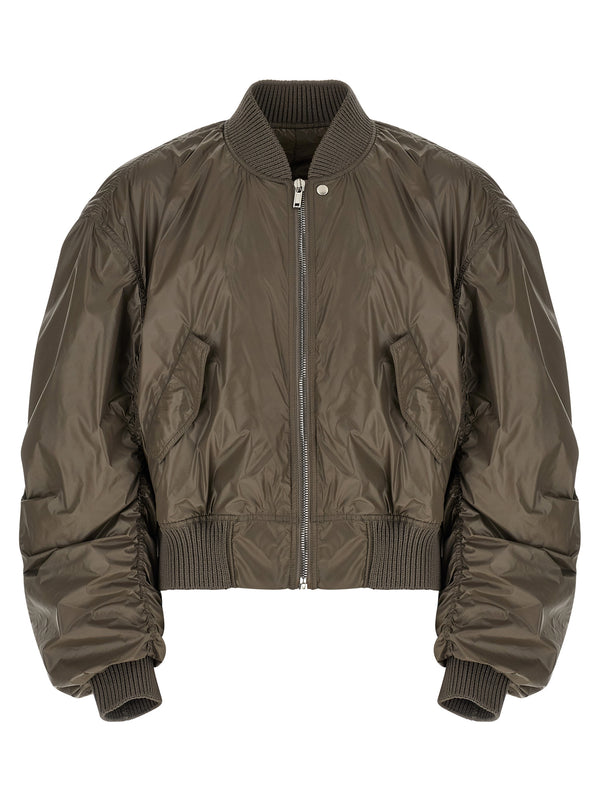 Rick Owens 100% Nylon bomber jacket in gray