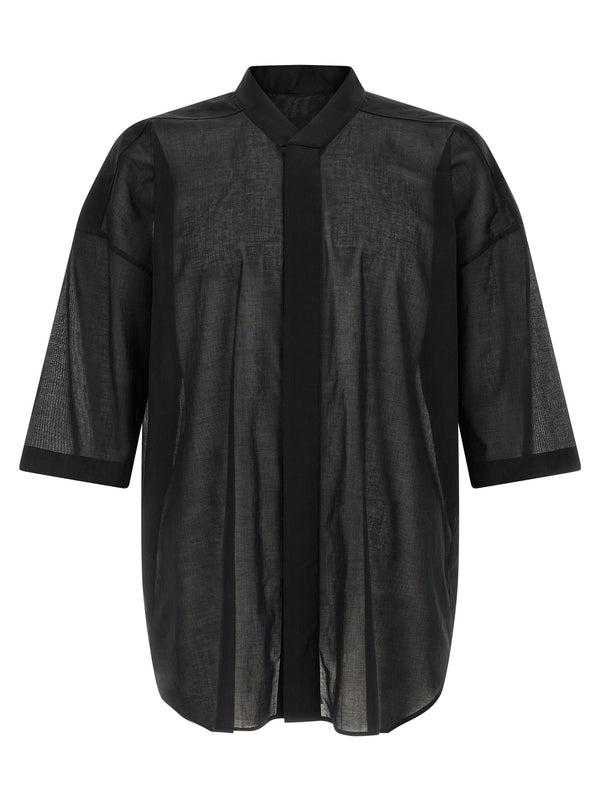 Rick Owens 100% cotton voile shirt in black