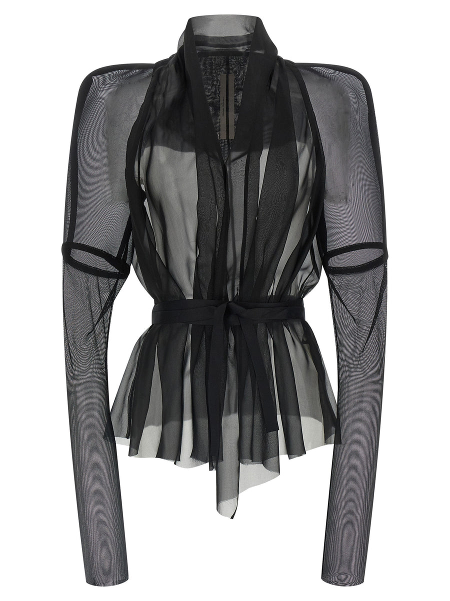 Rick Owens 100% Silk (chiffon) jacket in black
