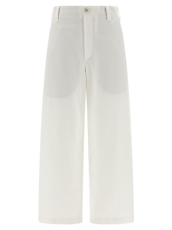 Brunello Cucinelli 76% cotton chino trousers in white