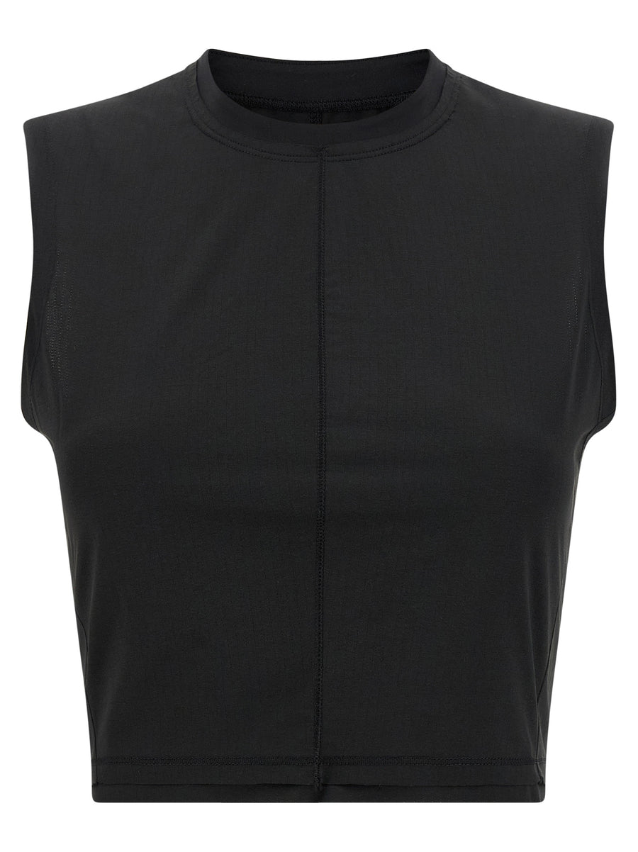 Y-3 100% polyester tank top in black