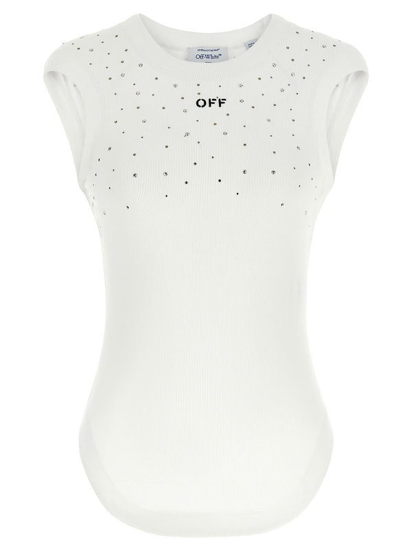Off-White 95% Viscose tank top in white