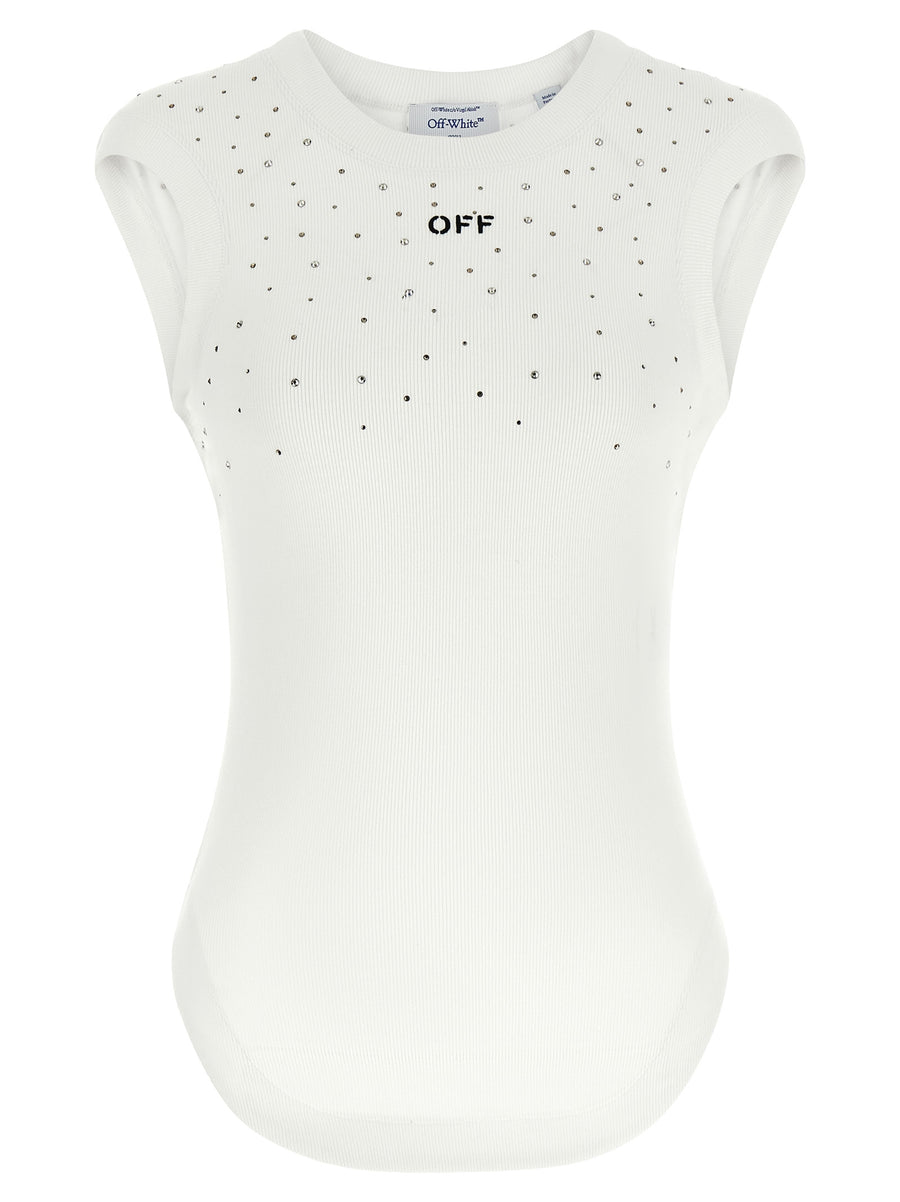 Off-White 95% Viscose tank top in white