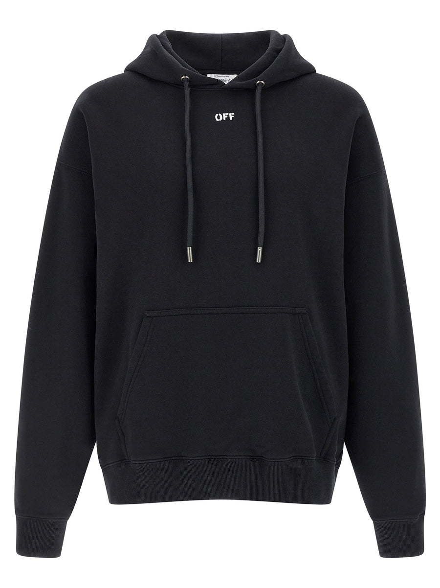 Off-White 100% cotton hoodie in black