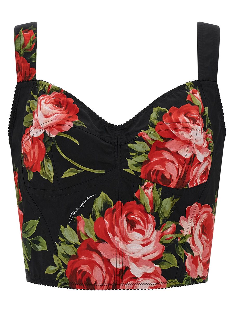 Dolce & Gabbana 70% cotton tank top in black