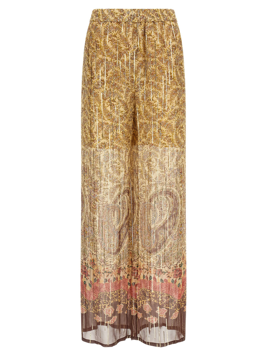 Valentino Garavani 92% Silk trousers in gold