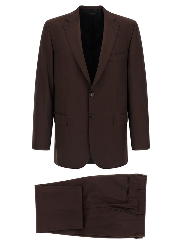 Brioni 100% Wool pant suit in brown