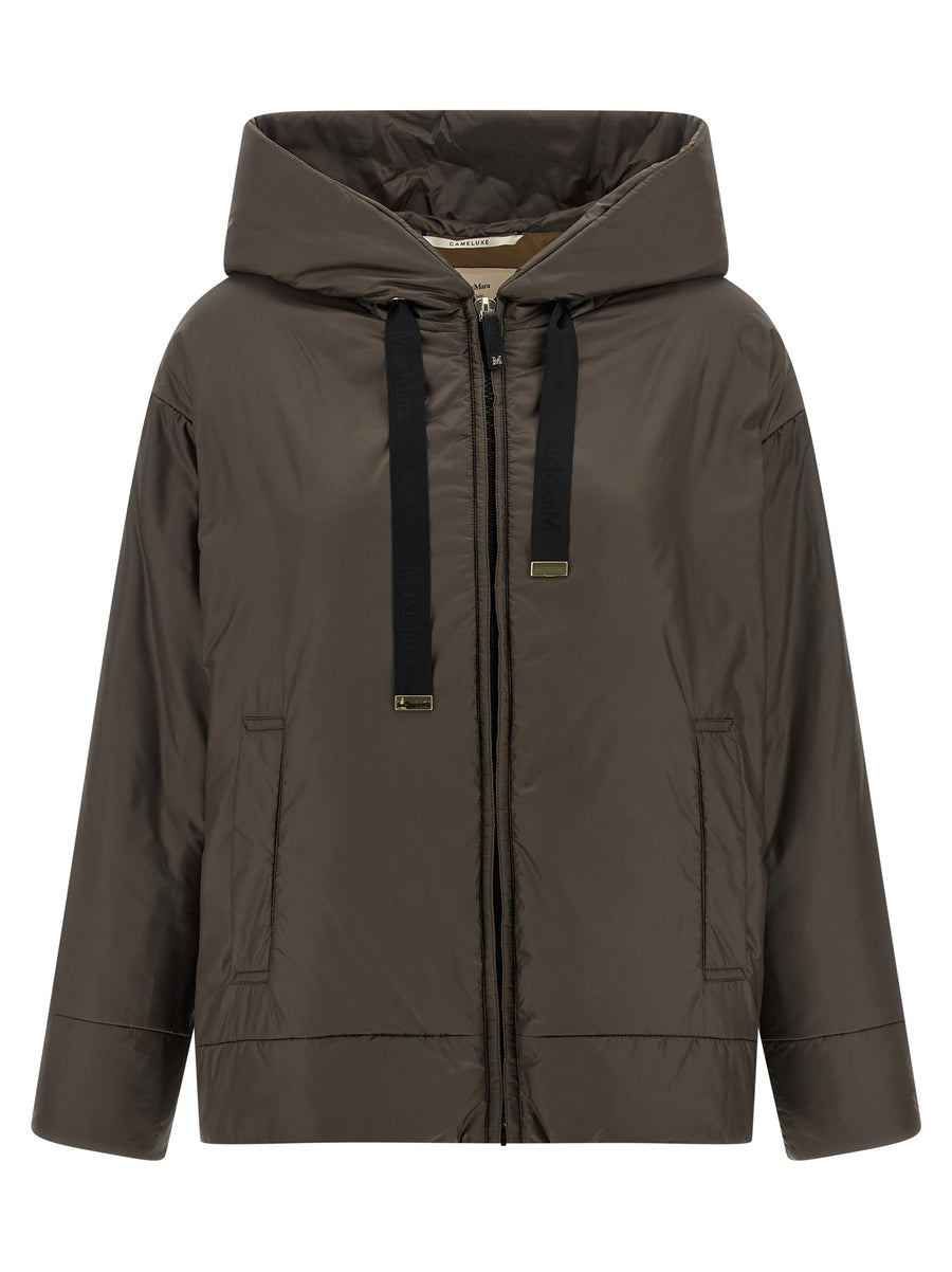 Max Mara 100% polyester puffer jacket in brown