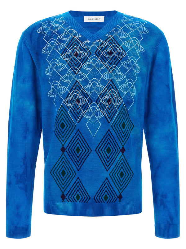 Kiko Kostadinov 100% wool sweater in blue
