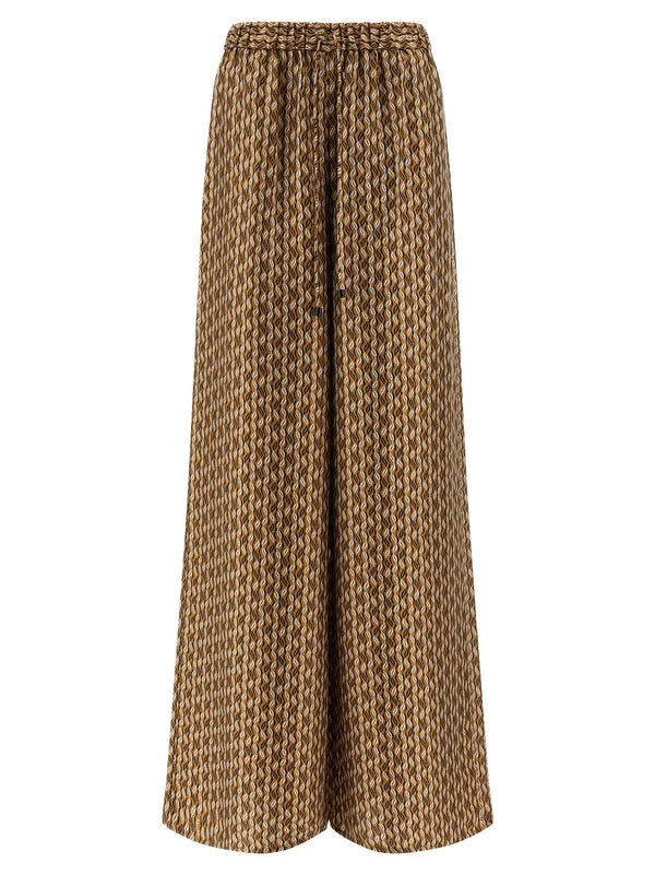 Max Mara 100% silk trousers in brown