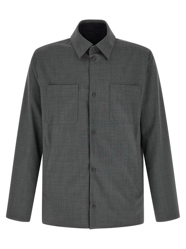 Herno 64% polyester overshirt in gray
