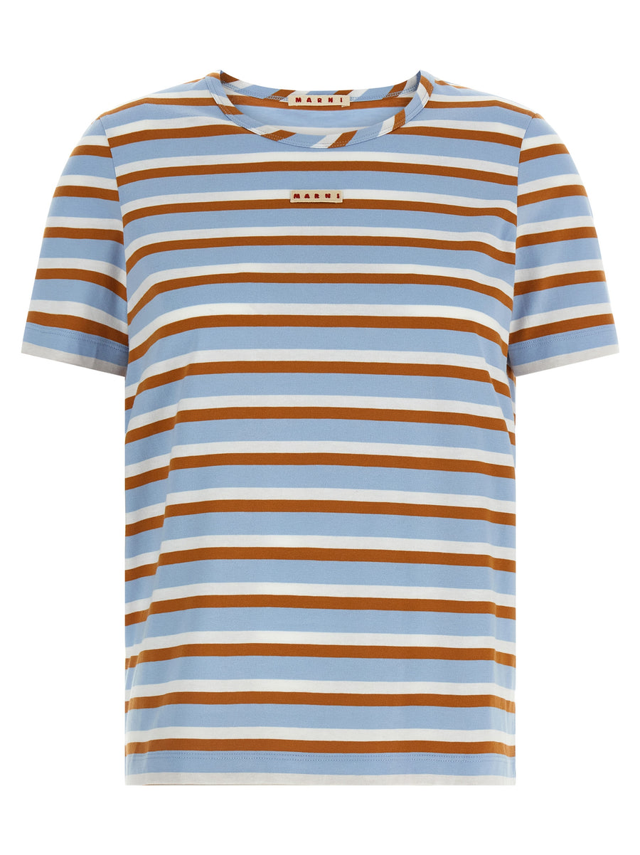 Marni 100% cotton t-shirt in blue