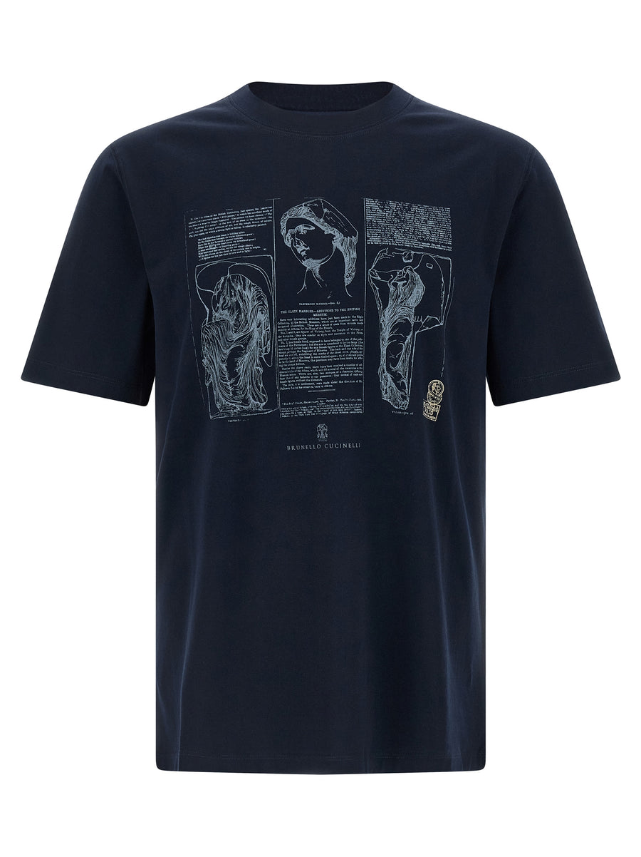 Brunello Cucinelli 100% Cotton t-shirt in navy