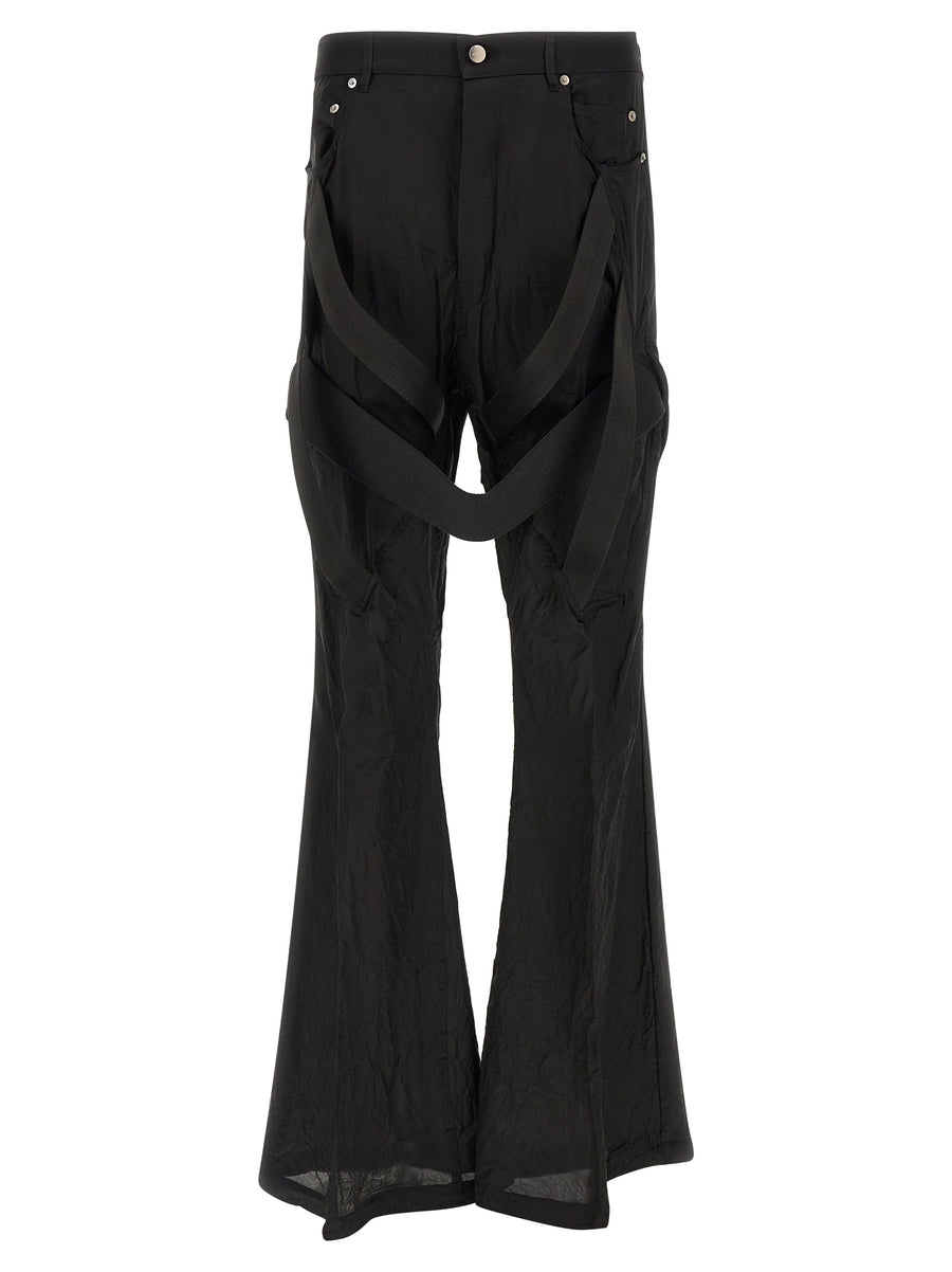 Rick Owens 100% Cupro trousers in black