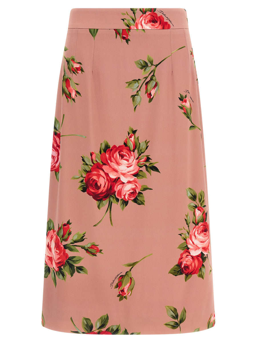 Dolce & Gabbana 89% silk skirt in pink