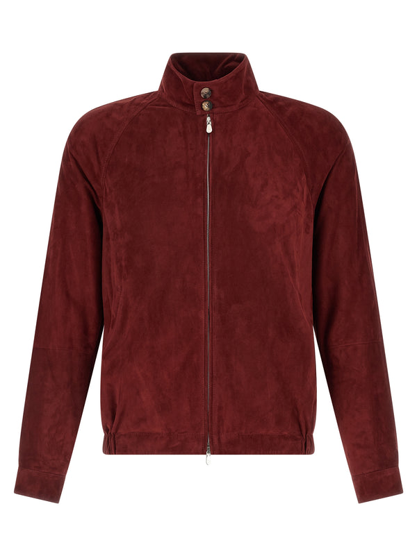 Brunello Cucinelli 100% lamb leather jacket in burgundy