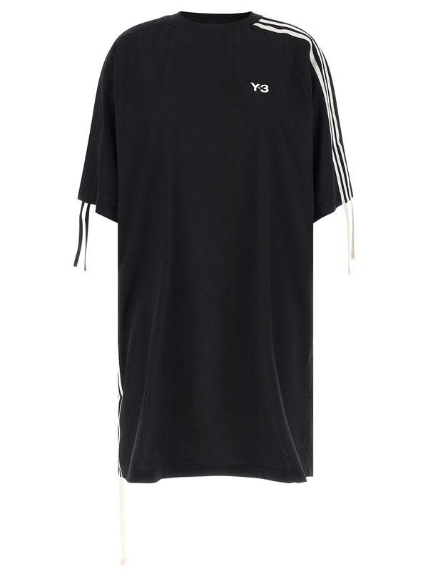 Y-3 86% Polyester shirt dress in black