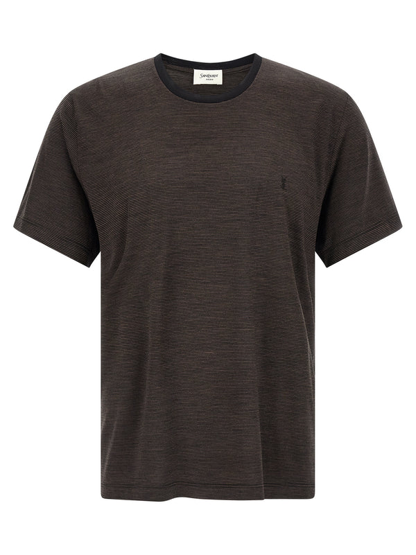 Saint Laurent 100% Wool t-shirt in brown