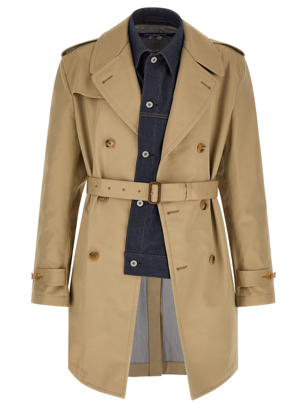 Junya Watanabe 100% Cotton trench coat in beige