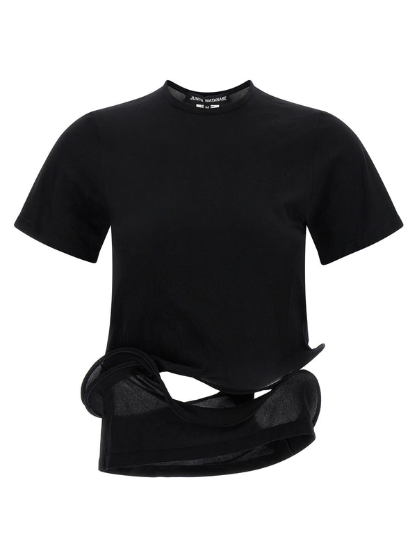Junya Watanabe 100% nylon t-shirt in black