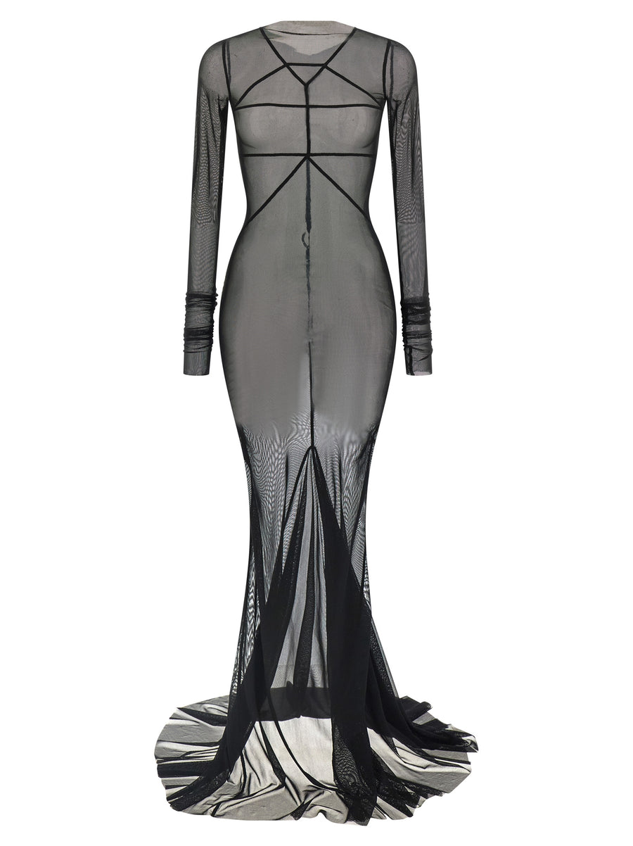 Rick Owens 93% nylon dress in black