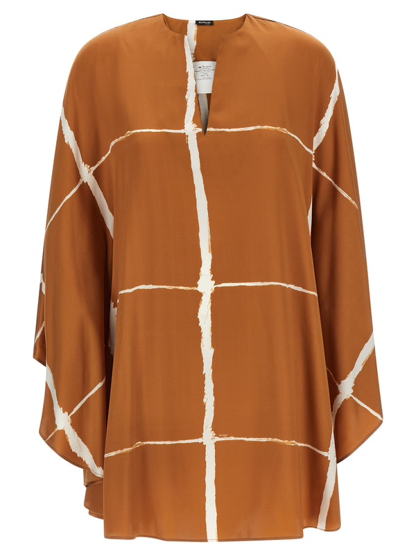 Kiton 100% Silk blouse in brown