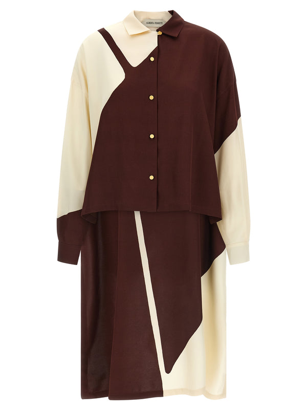 Alberta Ferretti 100% viscose blouse in burgundy