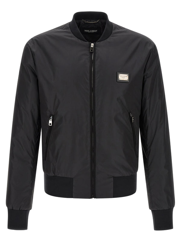 Dolce & Gabbana 100% Polyamide bomber jacket in black