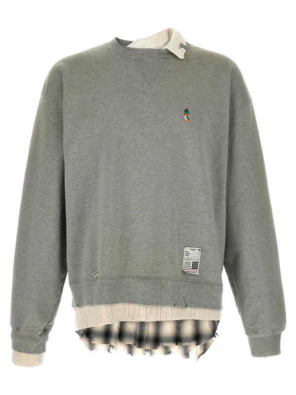 Maison Mihara Yasuhiro 100% cotton sweatshirt in gray